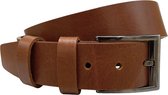 Riem Heren en Dames Lichtbruin Leer - 4 cm - Echt Leer - Riem maat 105 - (Totale lengte 125 cm)