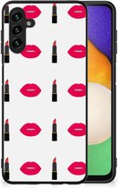 Silicone Hoesje Geschikt voor Geschikt voor Samsung Galaxy A13 5G | Geschikt voor Geschikt voor Samsung Galaxy A04s Telefoon Hoesje met Zwarte rand Lipstick Kiss
