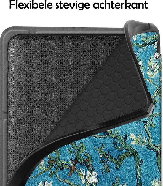 Hoesje Geschikt voor Kobo Libra 2 Hoes Bescherm Hoesje Case Sleep Cover Trifold - Hoes Geschikt voor Kobo Libra 2 Hoesje - Bloesem van Hoesje  — afbeelding 5