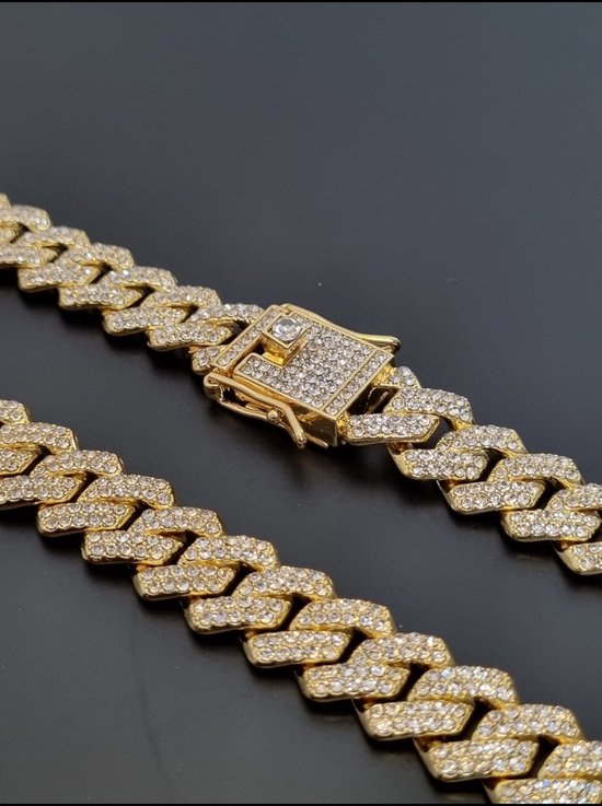 Diamond Boss - Iced out cuban prong ketting - plated