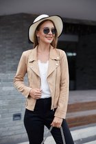 Dames Jacket Fluweel Camel Size : Xl