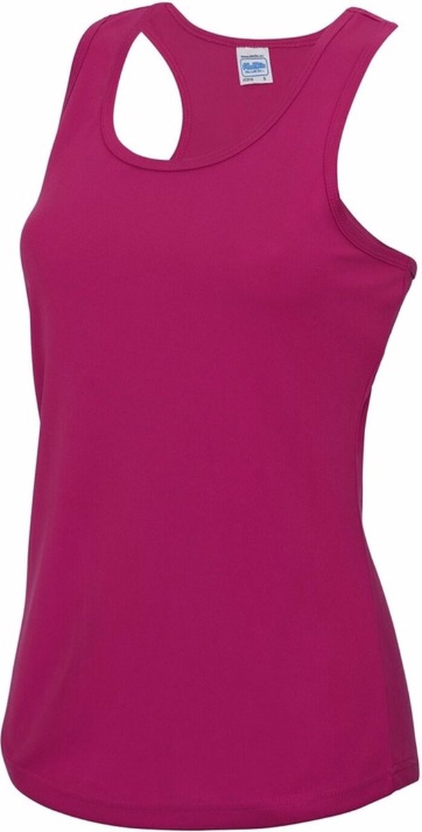 AWDis sport singlet voor dames - fuchsia roze - mouwloos shirtje - polyester - lucht doorlatend - snel drogend L