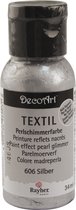 Parelmoer zilveren textielverf flacon 34 ml