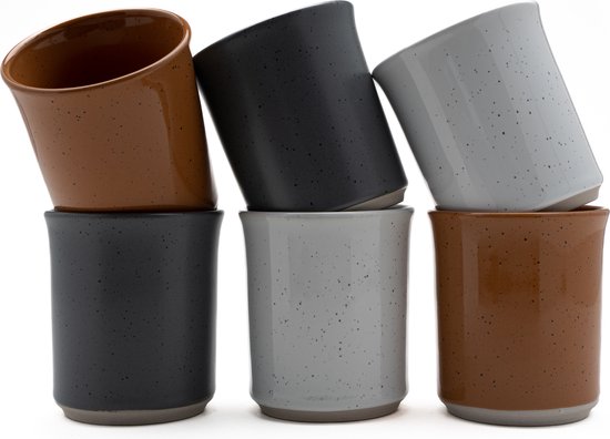 blomus 63725 PILAR espressokopjes, aardewerk, Mirage Gray, 6 x 7,5 cm, 0,05 liter