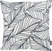 Black & White Leaves Kussenhoes | Katoen / Polyester | 45 x 45 cm