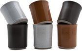 Kade 171 - Koffiekopjes - set van 6 kopjes - 150ML - zwart - bruin wit - keramiek - hip en trendy