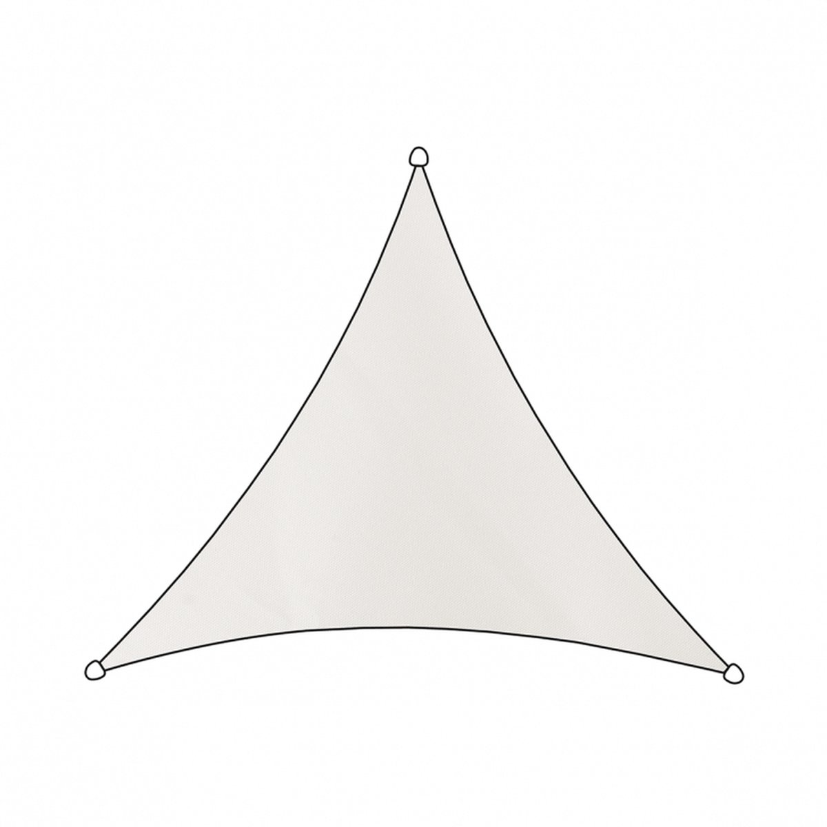 Livn Schaduwdoek Como polyester driehoek 5m wit - 100% UV-bescherming - Dikte doek: 160 gr/m2 - Inclusief bevestigingskoord en RVS bevestigingsringen