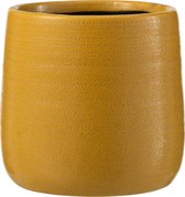J-Line Bloempot Effen Keramiek Oker Small Set van 4 stuks
