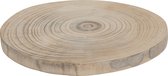 J-Line SCHIJF ROND PAULOWNIA HOUT WHITE WASH Set van 3 stuks