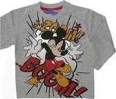 Disney Mickey Mouse Jongens Longsleeve - Grijs gemeleerd - T-shirt met lange mouwen - Maat 98