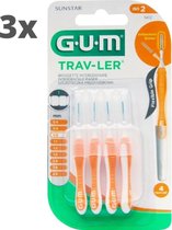 GUM Travler ragers Oranje 0.9mm - 3 x 4 stuks - Voordeelverpakking