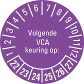 Volgende VCA keuring op sticker 22-27, PVC 30 mm - 18 per kaart