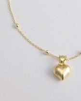 2bs jewelry harten ketting, 925 zilveren dames ketting, 14k goud plated, handmade, voor haar, ketting met hanger