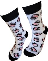 Verjaardag cadeau - Grappige sokken - Nutella wit sokken - Leuke sokken - Vrolijke sokken – Valentijn Cadeau - Luckyday Socks - Cadeau sokken - Socks waar je Happy van wordt – Maat 37-42
