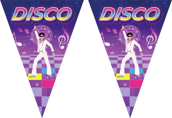 Disco vlaggetjes paars (5m)