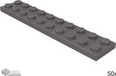 LEGO Plaat 2x10, 3832 Donker blauwgrijs 50 stuks