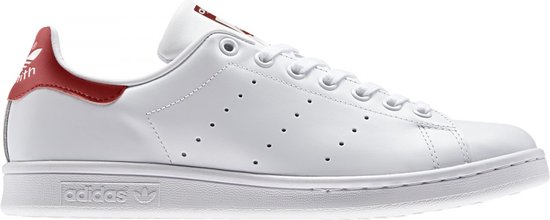 adidas Stan Smith - Sneakers - Unisex - Wit/Rood - Maat 44 2/3 | bol.com