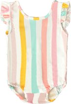 Badpak - meisjes - stripe - blauw/roze/wit/oranje - maat: 12/18 maanden