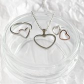 SportPresent Sieradenset - Harten - Oorbellen - Liefde - Love - Ketting - Ring - Valentijn - Valentijnsdag - Sieraden