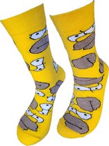 Verjaardag cadeau - Grappige sokken - Homer Simpson sokken - Leuke sokken - Vrolijke sokken – Valentijn Cadeau - Luckyday Socks - Cadeau sokken - Socks waar je Happy van wordt – Ma