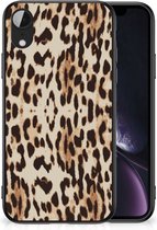 Telefoonhoesje Geschikt voor iPhone XR TPU Silicone Hoesje met Zwarte rand Leopard