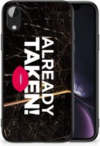 Leuk TPU Back Cover Geschikt voor iPhone XR Telefoon Hoesje met Zwarte rand Already Taken Black