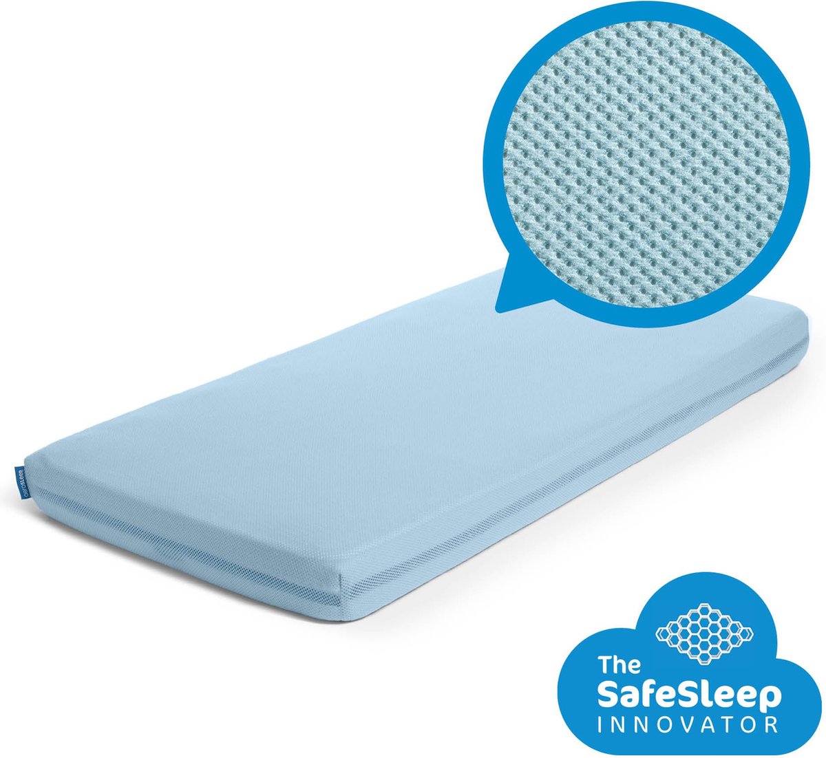 AeroSleep® hoeslaken - voor babybed, ledikant & wieg - 90 x 40 cm - Blue