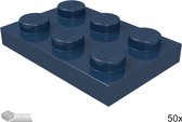 LEGO Plaat 2x3, 3021 Donkerblauw 50 stuks