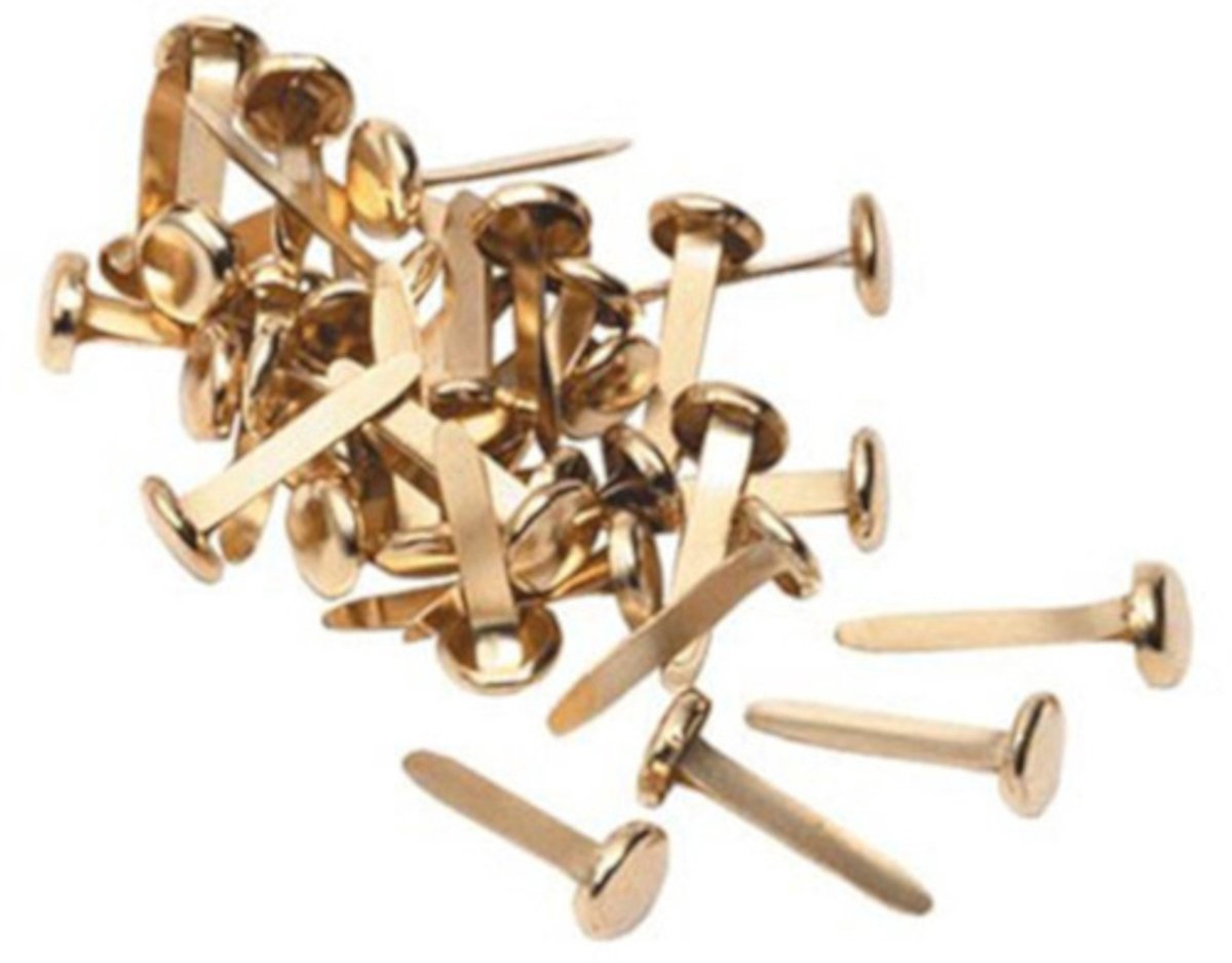 SOHO Splitpennen – Splitpennen – Doorhaalpennen – Gouden Splitpennen – 100 stuks – Goudkleurig