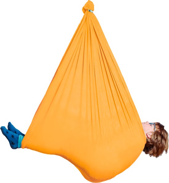 HappyBag - Sensorische Hangschommel Voor Kinderen - Indoor en Outdoor - Schommel & Hangmat - Kalmerende Werking - Oranje