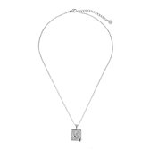 Minimalistische ketting met maan en ster frame design charme - Ketting - Verstelbare ketting - Verzilverd - Dottilove.