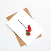 Een meloen keer bedankt - wenskaart bedankt - dankjewel - set v.a. 5 st.