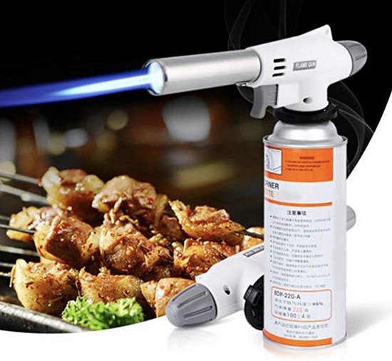 Brûleur à crème brûlée - Brûleur de chef professionnel - Brander à gaz butane - Qualité restauration robuste - y compris bidon de gaz - Pistolet à Flame - allumage automatique - brûleur crème brûlée - brûleur époxy
