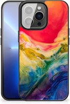 TPU Bumper iPhone 13 Pro Max GSM Hoesje met Zwarte rand Watercolor Dark