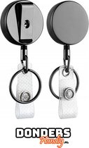DondersHandig - Intrekbare ID Kaart Houder - ID JoJo - Intrekbare toegangspas - ID Roller - GunMetal kleur