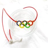 Ketting - Rood - OS - Olympische Ringen - Olympische Spelen - Peking - Beijing - Kleur - Sportsieraad - Sieraden - Sportsieraden