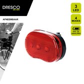 Feu arrière de vélo Dresco - Classique - 3 LED - Batterie - Noir