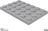 LEGO Plaat 4x6, 3032 Licht blauwgrijs 50 stuks