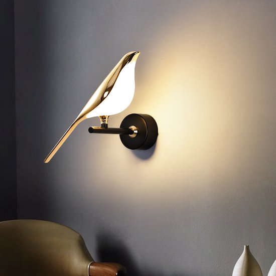BIZZ Light® “Aves” Vogel wandlamp – Designer wandlamp – Moderne wandlamp – Vogel wandlamp voor woonkamer, slaapkamer, kantoor.