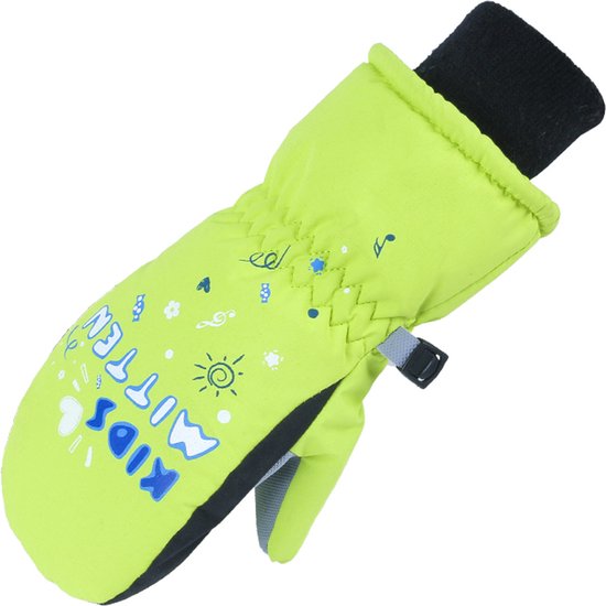Kids Ski wanten Waterdichte Winter Ski Sneeuwwanten Handschoenen, Winter Warm Katoen gevoerd Lange Manchet Handschoenen met Stretch String voor Kids Winter Outdoor Skiën Sport