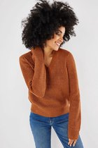 Mexx Trui Lurex V Neck Pullover Zn0908016w Brown Dames Maat - L