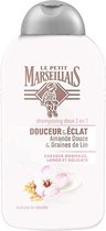 Le Petit Marseillais - Shampoo 2in1 met Amandelbloesem en Lijnzaad - Voor normaal, lang en delicaat haar - Hydraterend en ontwarrend - 2 x 250 ml