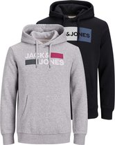 Jack & Jones Logo Trui - Mannen - grijs - zwart