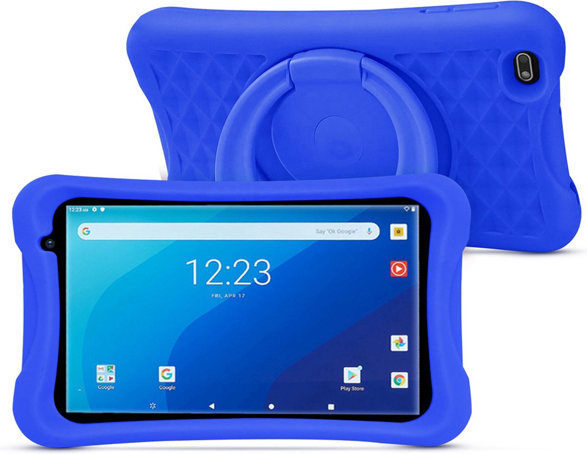 Achaté Kindertablet - 100% Kidsproof en Veilig Internetten - Instelbare Schermtijd - 8 Inch - Android 10 - Blauw - Achaté