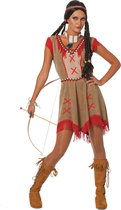 Wilbers & Wilbers - Indiaan Kostuum - Indiaanse Minehaha Kuis Kind - Vrouw - Rood, Bruin - Maat 40 - Carnavalskleding - Verkleedkleding