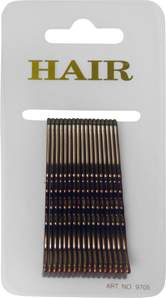 Haarspeld - Haarschuifje 6.0cm Basic Effen - Goud-Bruin - 18 stuks x2 kaart