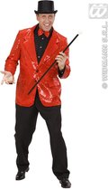 Widmann - Glitter & Glamour Kostuum - Pailletten Jas Rood Man - Rood - Large - Carnavalskleding - Verkleedkleding