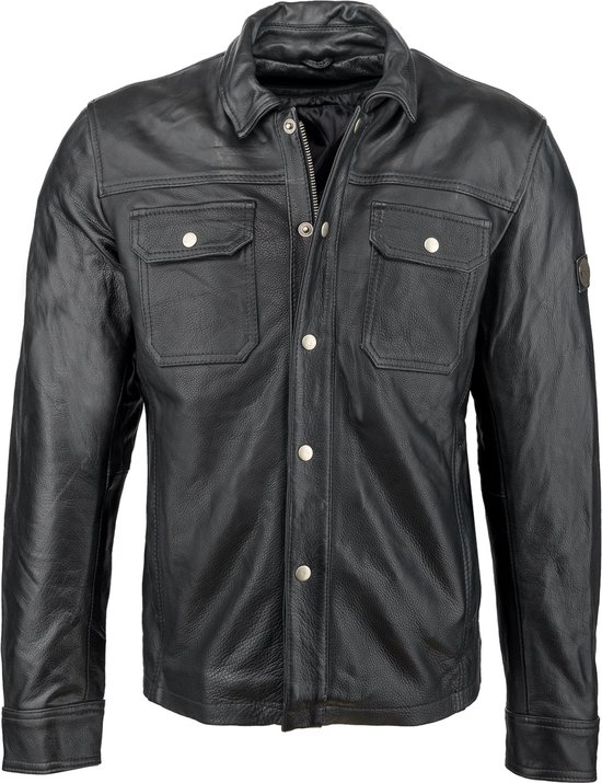 Urban 5884® - Luka - Veste de moto pour homme - Protection amovible - Zwart - Cuir de vache - Taille M