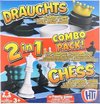 Afbeelding van het spelletje Dammen/Schaken - Draughts/Chess - 2 in 1 - Combo Pack - HTI