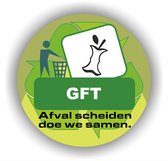 GFT symbool . groente-, fruit-,  tuinafval sticker.